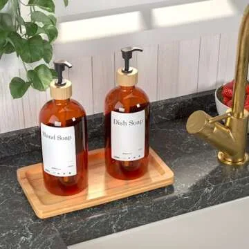 Small Bamboo Tray for Bathroom Countertop - Organize with Style and Elegance