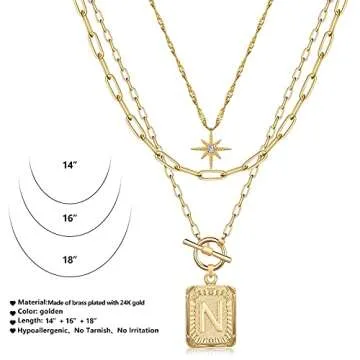 Trendy MJartoria Layered Initial Necklace for Women