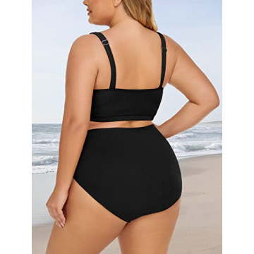 Summer Mae Plus Size Ribbed Bikini Set for Confident Women