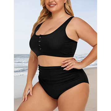 Summer Mae Plus Size Ribbed Bikini Set for Confident Women