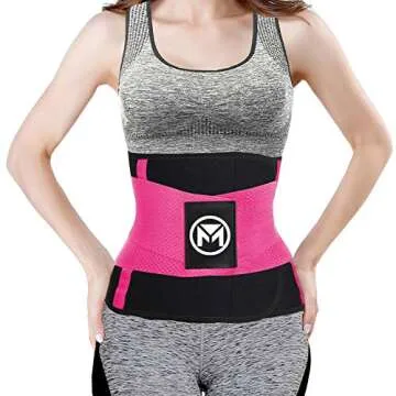 Moolida Waist Trainer for Women Waist Trimmer Workout Fitness Back Support (Hotpink,Large)