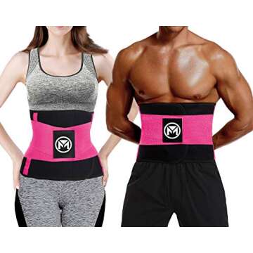 Moolida Waist Trainer for Women Waist Trimmer Workout Fitness Back Support (Hotpink,Large)