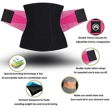 Moolida Waist Trainer for Women Waist Trimmer Workout Fitness Back Support (Hotpink,Large)