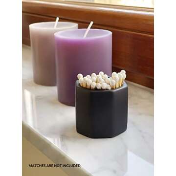 Ladorr Match Holder with Striker - Match Striker for Decorative Matches for Candles, Bathroom Matches, Match Jar Striker, Matchstick Holder Striker, Match Striker Holder Strike Anywhere Match Cloche