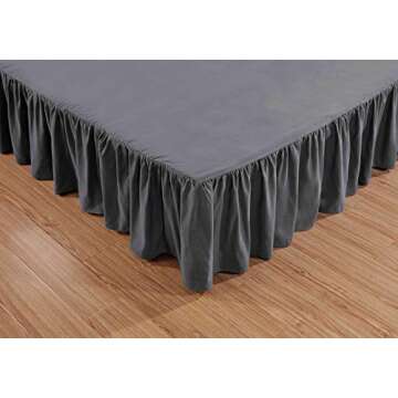 Luxury Wrap Around Microfiber Bed Skirt for Queen Beds