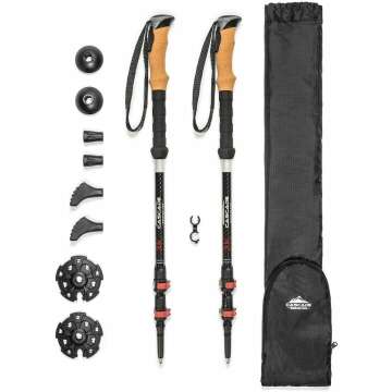 Lightweight Carbon Fiber Trekking Poles for Hiking