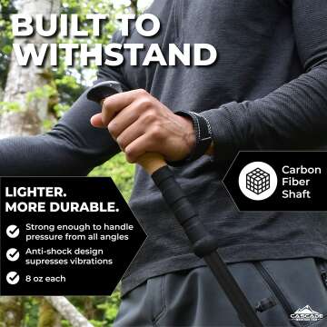 Lightweight Carbon Fiber Trekking Poles for Hiking