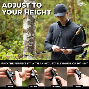 Lightweight Carbon Fiber Trekking Poles for Hiking