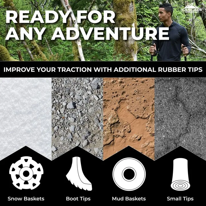 Lightweight Carbon Fiber Trekking Poles for Hiking