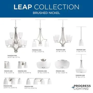 Progress Lighting P500030-009 Leap Pendants, Brushed Nickel
