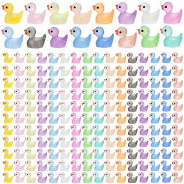 240Pcs Luminous Mini Ducks for Crafts and Fun