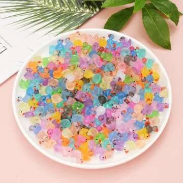 240Pcs Luminous Mini Ducks for Crafts and Fun