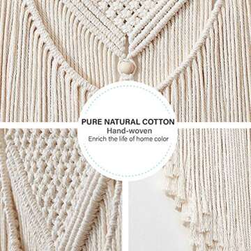 Samaridan Ivory Macrame Wall Hanging Handmade Boho Decor