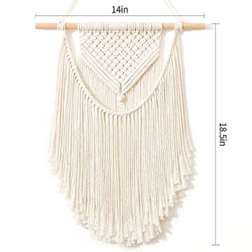 Samaridan Ivory Macrame Wall Hanging Handmade Boho Decor