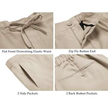 COOFANDY Men's 2 Piece Cotton Linen Suit Slim Fit Casual Wedding Groomsmen Tuxedo Prom Party Jacket Pants Set Light Khaki