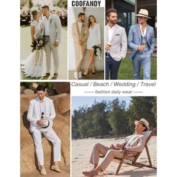 Stylish COOFANDY Men's Linen Suit for Weddings and Events