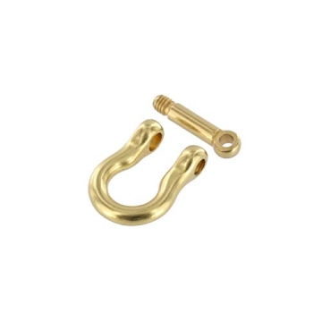 Natural Brass Shackle with Screw Pin for Crafting