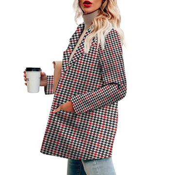 Stylish CRAZY GRID Women's Plaid Blazer for Office Wear