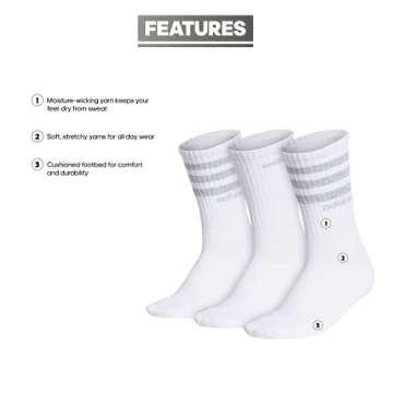 Adidas Women's 3-Stripe Crew Socks for Comfort & Style