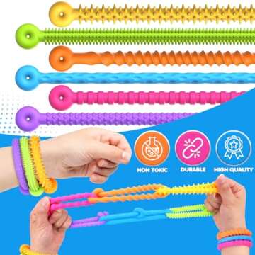 Sensory Toys Fidget Stretchy Strings: Fidget Toys Bracelet for Kids Calming - Adjustable Sensory Bra...