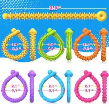Sensory Toys Fidget Stretchy Strings: Fidget Toys Bracelet for Kids Calming - Adjustable Sensory Bracelet for Autism - Quiet Prizes Box Toys for Classroom 6 Pack