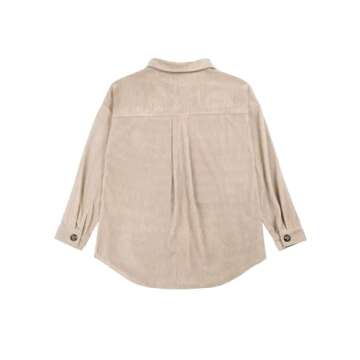 Stylish VICHYIE Women's Corduroy Lapel Shacket Oversized