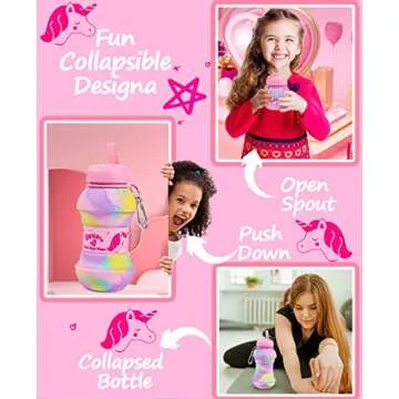 Unicorn Drink Collapsible Water Bottle - Fun, Safe, and Colorful!