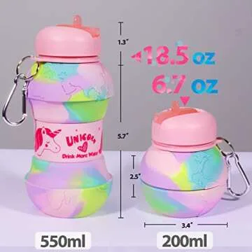 Unicorn Collapsible Water Bottle - Fun Hydration for Kids