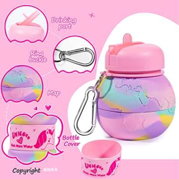Unicorn Collapsible Water Bottle - Fun Hydration for Kids