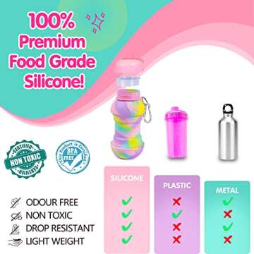 Unicorn Collapsible Water Bottle - Fun Hydration for Kids