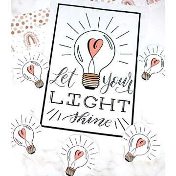 Schoolgirl Style Simply Stylish Let Your Light Shine Poster—Motivational Wall Art or Bulletin Boar...