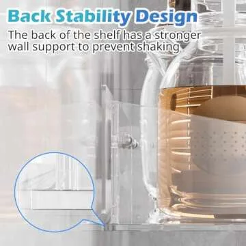 Durmmur 2Pack Acrylic Shower Shelves, Adhesive Bathroom Shower Caddy Organizer, No Drilling/Drilling Wall Floating Shelves for Bathroom Storage Kitchen Home Décor, No Hook