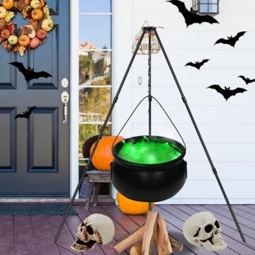 Halloween Outdoor Large Witch Cauldron with Lights - Perfect for Parties