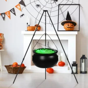 Large Witch Cauldron with Lights for Halloween Decorations