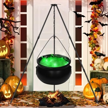 Large Witch Cauldron with Lights for Halloween Decorations