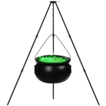 Large Witch Cauldron with Lights for Halloween Decorations