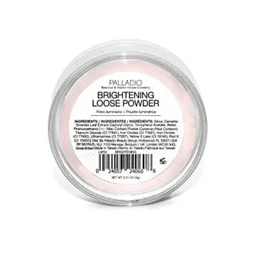 Palladio 4 Ever+Ever Mattifying Loose Setting Powder, Brighten Dark Circles, Lightens, and Creates a Look Of Luminosity, Soft, Radiant Finish All Day Wear, (Brightening Powder)