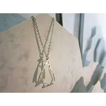 La Menagerie Penguin Origami Silver Necklace for Women