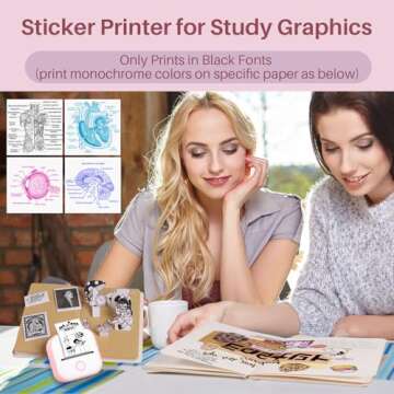 Memoking Mini Thermal Printer - T02 Mini Printer Sticker Maker Thermarote Mini Printer Bluetooth Wir...