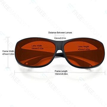 FreeMascot OD 6+ Laser Safety Glasses for Blue Lasers