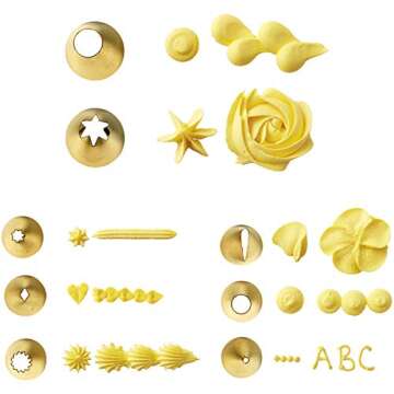 Wilton Navy Blue and Gold Piping Tips and Cake Decorating Supplies Set, 17-Piece