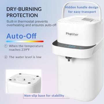 Upgraded Water Distiller Machine - 1.1 Gal Home Countertop Distilled Water Maker with Real-time Monitoring for Distilling, 750W Water Distiller Maker Purifier with 4L Glass Container for Home Table