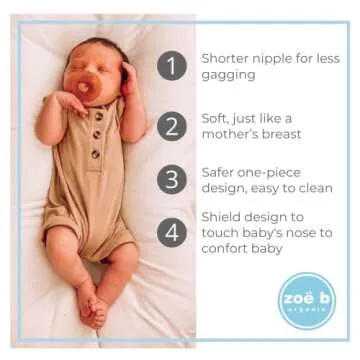Natural Rubber Newborn Pacifier - Shorter Nipple Design