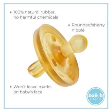Natural Rubber Newborn Pacifier - Shorter Nipple Design