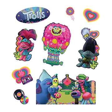 Trolls Trunk or Treat Decorations for Car, Official DreamWorks Trolls Car Trunk Decorations for Halloween, Kit with Themed Panels for Cars and SUVs