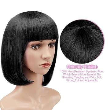 AGPtEK Heat Resistant Short Bob Hair Wig for Women
