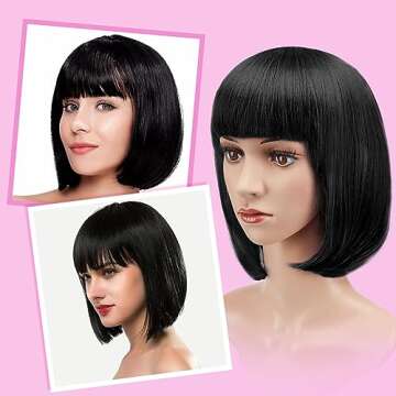 AGPtEK Heat Resistant Short Bob Hair Wig for Women