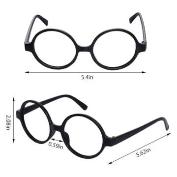 Yolyoo 8 Pieces Chipmunks Costumes Set Include 3 Chipmunk Ears Headband 3 Tutu Dress 1 Black Round Frame Glasses for Halloween Party Animal Costume Accessories