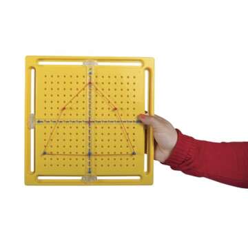 LEARNING ADVANTAGE X-Y Coordinate Pegboard - Includes 50 Pegs with Rubber Bands - Geometry Math Mani...