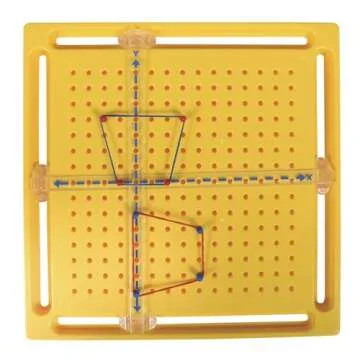 LEARNING ADVANTAGE X-Y Coordinate Pegboard - Includes 50 Pegs with Rubber Bands - Geometry Math Manipulative - Teach Lines, Coordinates, Symmetry, Rotations and Translations